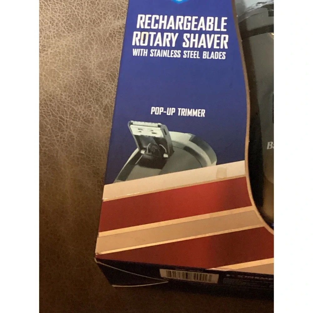 Barbasol Rechargeable Rotary Shaver with Stainless Steel Blades & Pop-Up Trimmer